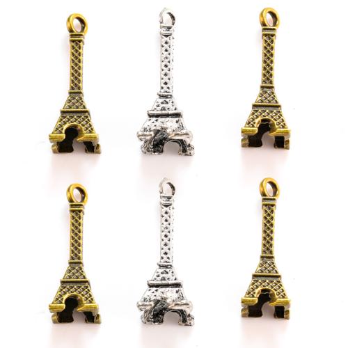 Colgantes Edificio de Aleación de Zinc, Torre Eiffel, chapado, Bricolaje, más colores para la opción, 28x11mm, aproximado 100PCs/Bolsa, Vendido por Bolsa