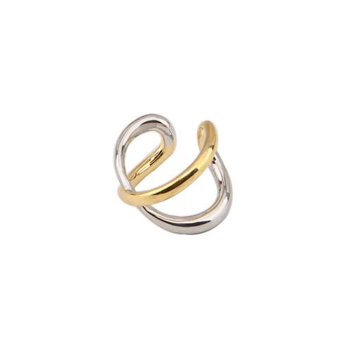 Bague en alliage de zinc, Placage, pour femme & deux tons & creux Vendu par PC