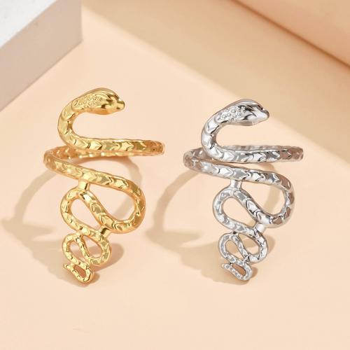 Stainless Steel Finger Ring, 304 Stainless Steel, Snake, fashion jewelry & for woman US Ring 