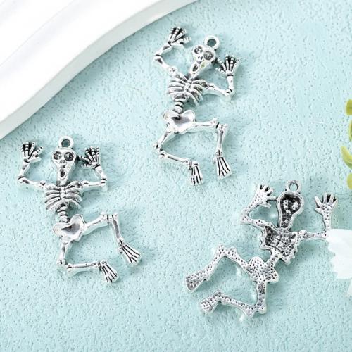 Zinc Alloy Skull Pendants, antique silver color plated, DIY Approx [