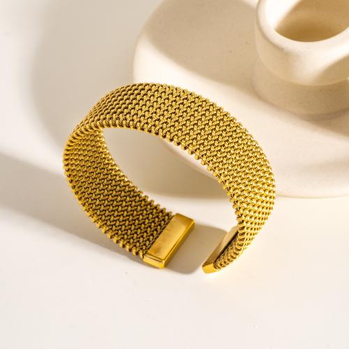 De malla de acero inoxidable Hebilla de cinturón de pulsera, acero inoxidable 304, chapado en color dorado, para mujer, Vendido por UD