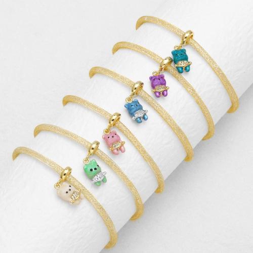 Cúbicos Circonia pulsera Latón de Micro pavimenta, metal, con 6cm extender cadena, chapado en color dorado, Joyería & micro arcilla de zirconia cúbica, más colores para la opción, longitud:18 cm, Vendido por UD