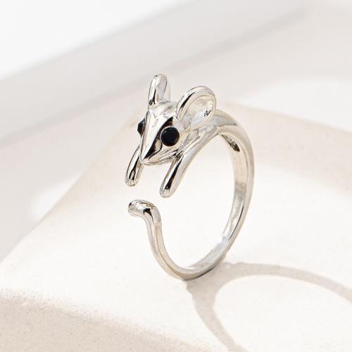 Bague en alliage de zinc, souris, Placage, pavé de micro zircon & pour femme, plus de couleurs à choisir, Vendu par PC