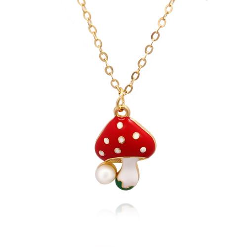 Zinc Alloy Necklace, with Plastic Pearl, with 5cm extender chain & for woman, golden Approx 45 cm [