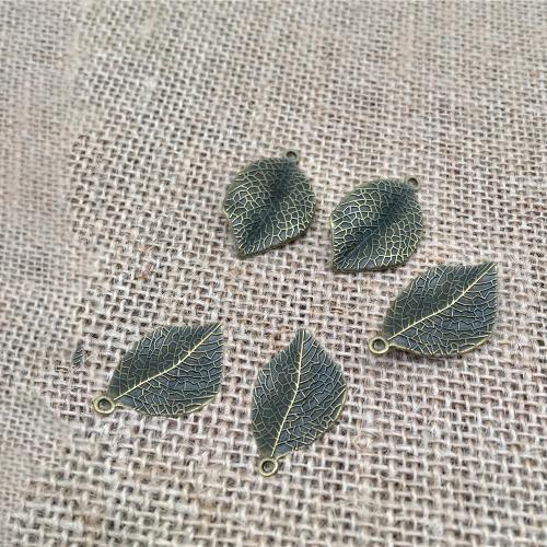 Zinc Alloy Leaf Pendants, antique bronze color plated, DIY [