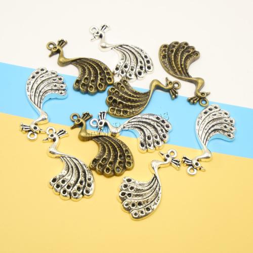 Zinc Alloy Animal Pendants, Peacock, plated, DIY 