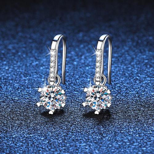 925 Sterling Silver Drop Earring, Snowflake & for woman, earring length 15-20mm 