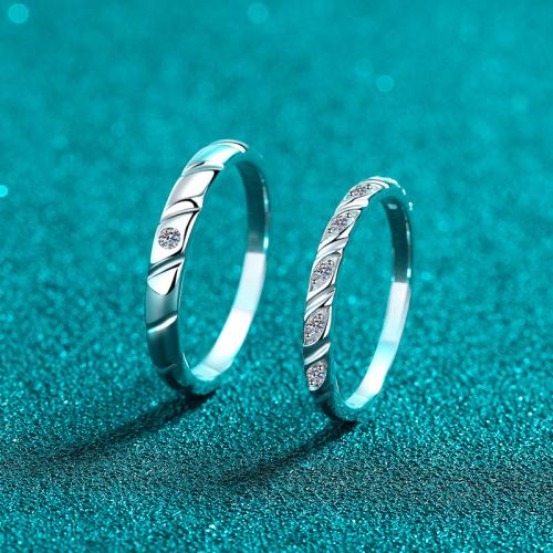 925er Sterling Silber Paar- Ring, mit Moissanite, verschiedene Größen vorhanden & verschiedene Stile für Wahl & für paar, Größe:6.5-9, verkauft von PC