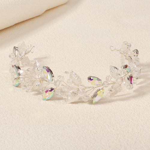 Diadema  de Bisuteria, aleación de zinc, con alambre de latón & diamantes de imitación & Acrílico, para novia, más colores para la opción, 310x32mm, Vendido por UD