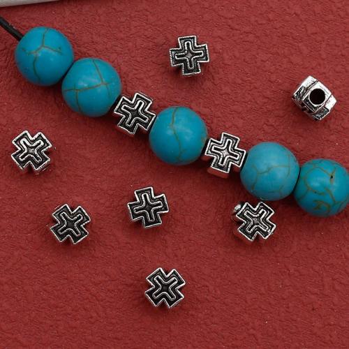 Zinc Alloy Spacer Beads, Cross, antique silver color plated, DIY 