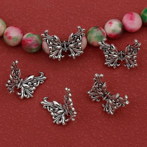 Zinc Alloy Animal Beads, Butterfly, antique silver color plated, DIY 