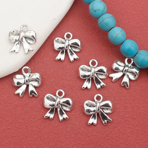 Zinc Alloy Bowkont Pendants, Bowknot, antique silver color plated, DIY 