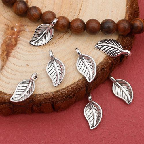 Zinc Alloy Leaf Pendants, antique silver color plated, DIY 