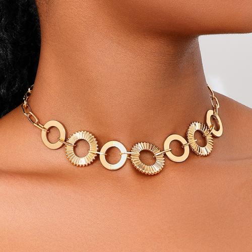 Collier en alliage de zinc, Placage, pour femme, Or, Vendu par PC[