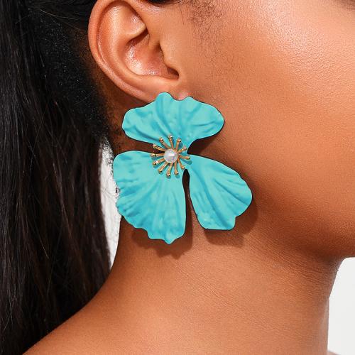 Zinc Alloy Stud Earring, petals, plated, for woman 