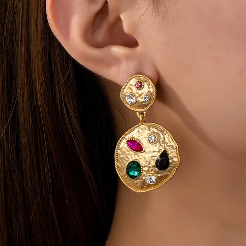 Cubic Zircon (CZ) Drop Earring, Zinc Alloy, plated, micro pave cubic zirconia & for woman, gold 