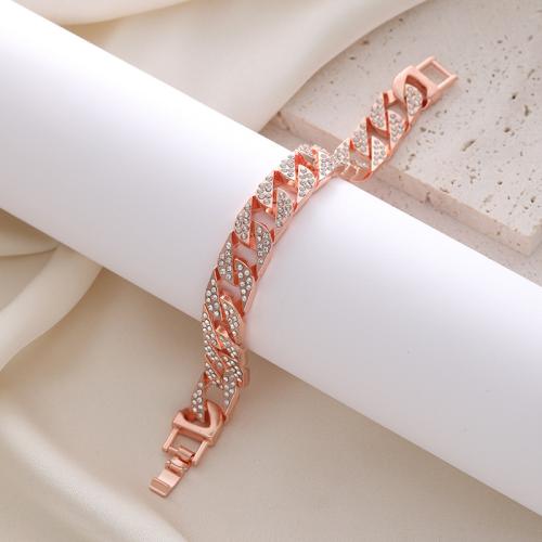 Fashion Zinc Alloy Bracelets, plated, micro pave cubic zirconia & for woman Approx 16 cm 