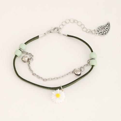 Fashion Zinc Alloy Bracelets, plated, fashion jewelry & for woman, green Approx 16 cm 