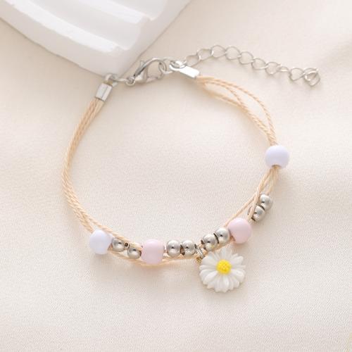 Moda pulseras de la aleación de Zinc, chapado, Joyería & para mujer, Blanco, longitud:aproximado 16 cm, Vendido por UD