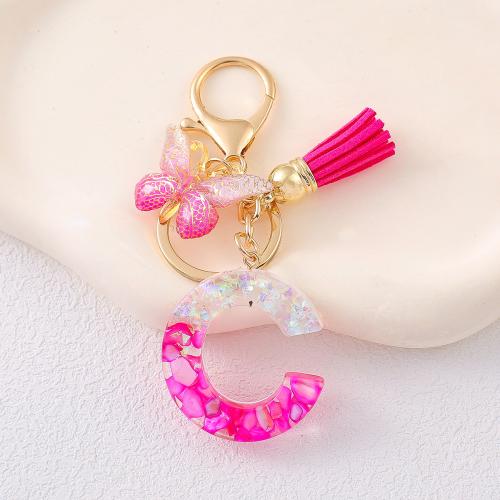 Resin Key Clasp, with Aluminum Alloy, epoxy gel, portable & letters are from A to Z & multifunctional 