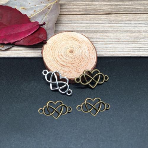 Zinc Alloy Charm Connector, Heart, plated, DIY & 1/1 loop 