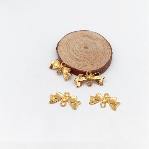 Zinc Alloy Charm Connector, Bowknot, antique gold color plated, DIY & 1/1 loop 