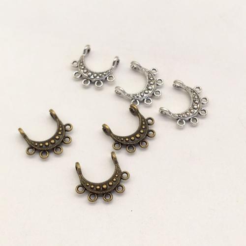 Zinc Alloy Charm Connector, Moon, plated, DIY & 2/5 loop 