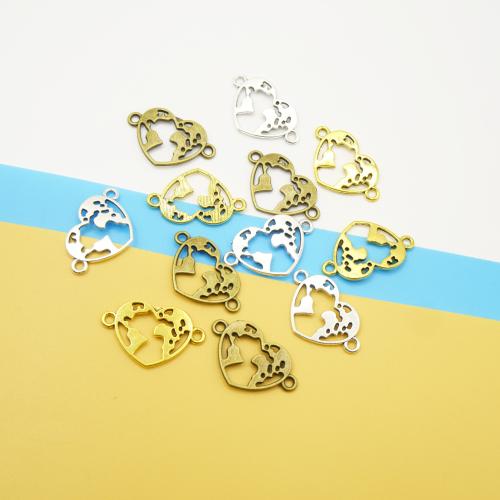 Zinc Alloy Charm Connector, Heart, plated, DIY & 1/1 loop 