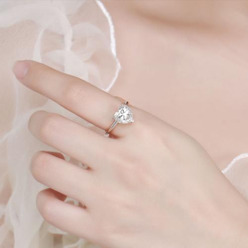 Argent sterling 925 bague, avec Moissanite, coeur, normes différentes pour le choix & styles différents pour le choix & pour femme Vendu par PC