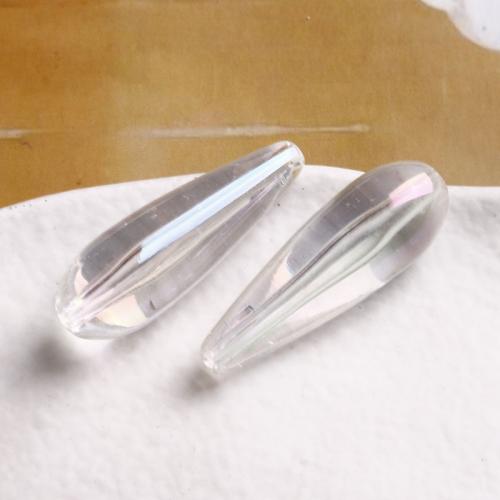 Transparent Acrylic Beads, Teardrop, colorful plated, DIY 