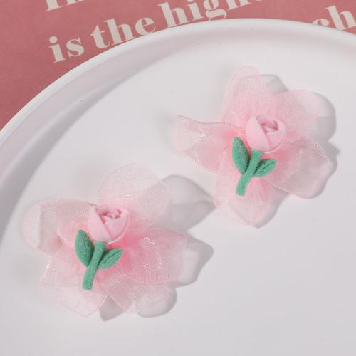 Hair Barrette Finding, Gauze, Flower, handmade, DIY 