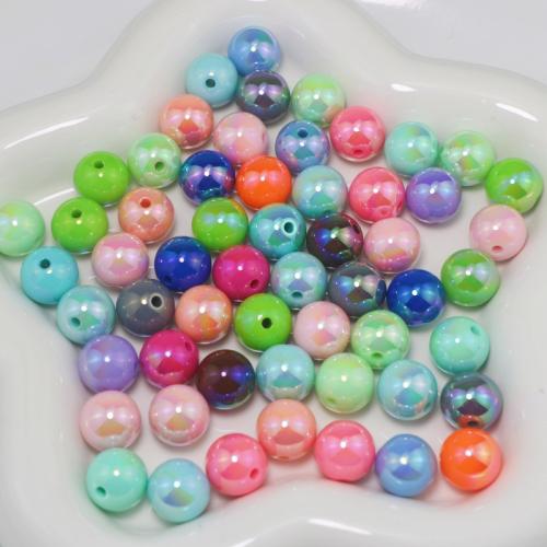 Plating Acrylic Beads, Round, UV plating, DIY 16mm, Approx 