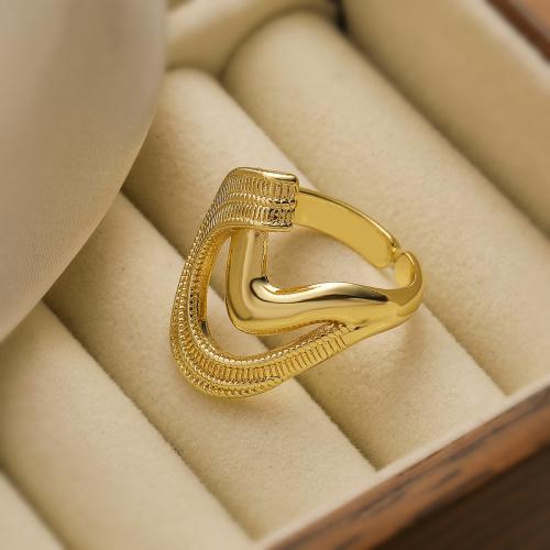 Brass Finger Ring, gold color plated, for woman 