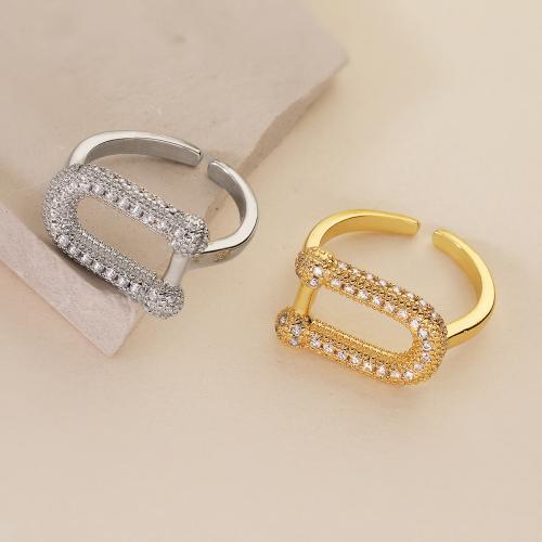 Cubic Zirconia Micro Pave Brass Finger Ring, plated, micro pave cubic zirconia & for woman 