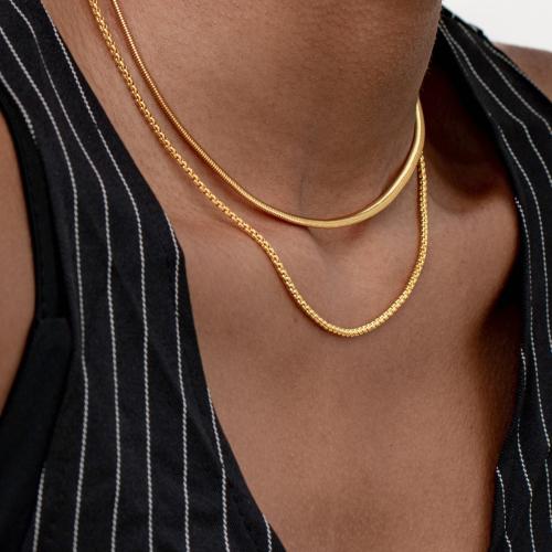 Partículas de acero collar, chapado, para mujer, dorado, Vendido por UD