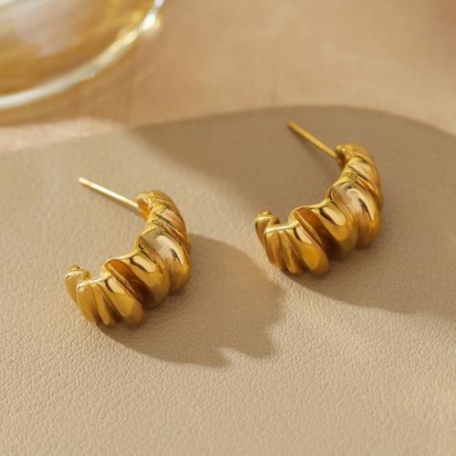 Titanium Steel Earrings, plated, for woman, gold 