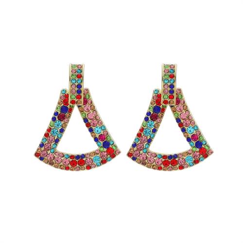 Zinc Alloy Rhinestone Stud Earring, for woman & with rhinestone 