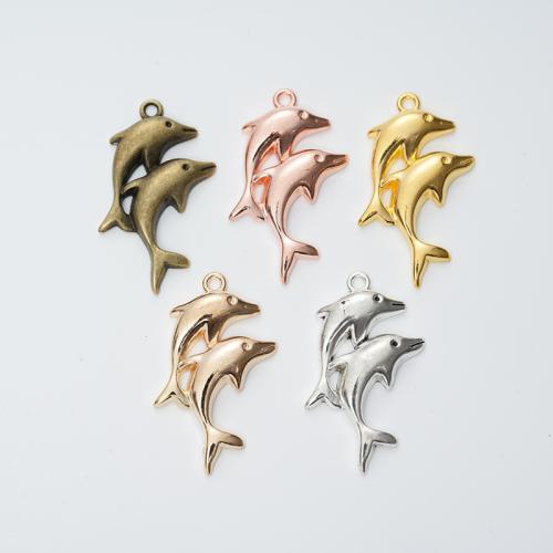 Zinc Alloy Animal Pendants, Dolphin, plated, DIY 