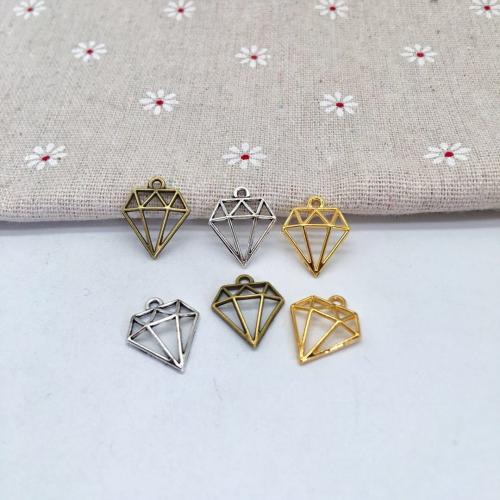 Zinc Alloy Jewelry Pendants, Diamond Shape, plated, DIY 