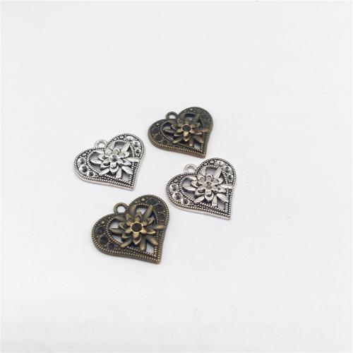 Zinc Alloy Heart Pendants, plated, DIY 