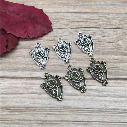 Zinc Alloy Flower Pendants, Rose, plated, DIY 