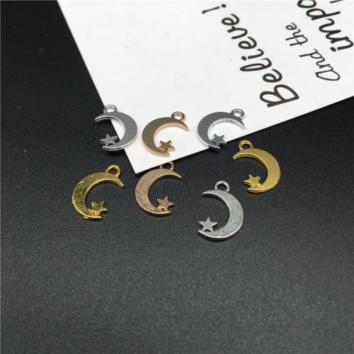 Zinc Alloy Jewelry Pendants, Moon and Star, plated, DIY 