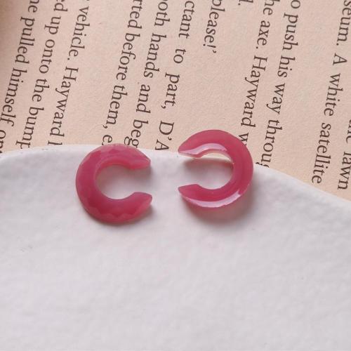 Resin Earring Drop Component, Letter C, polished, DIY 