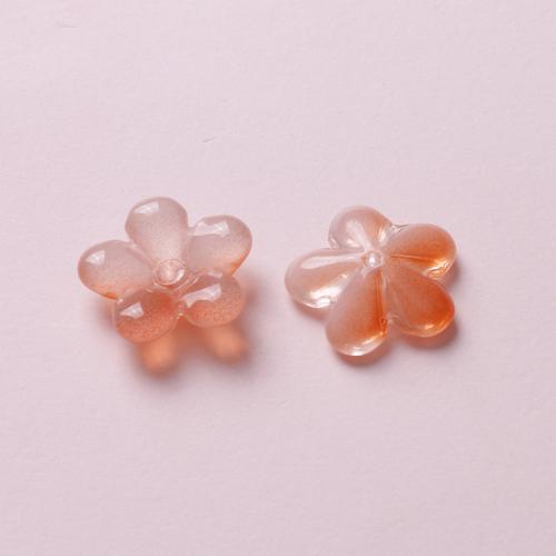 Floral Glass Beads, Flower, polished, DIY 