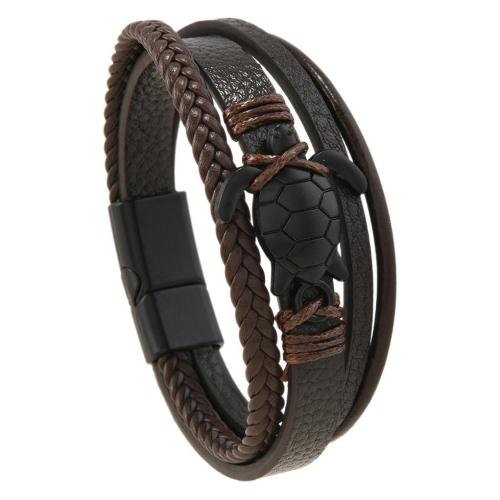 bracelet de cordon en PU , cuir PU, fait à la main, bijoux de mode & pour homme, plus de couleurs à choisir, Vendu par PC