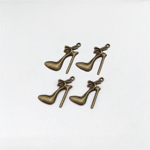 Zinc Alloy Shoes Pendants, antique bronze color plated, DIY 