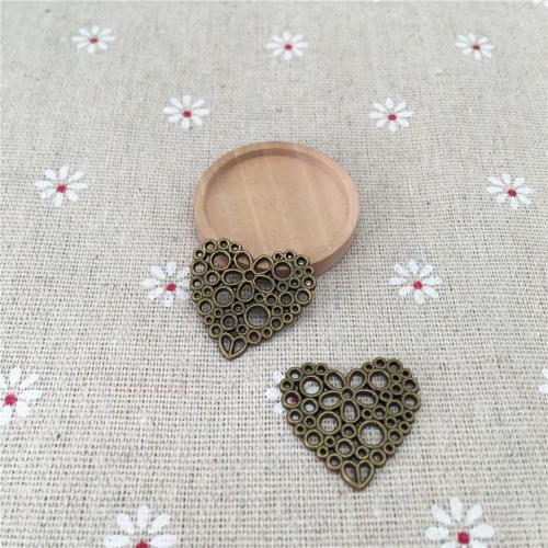 Zinc Alloy Heart Pendants, antique bronze color plated, DIY 