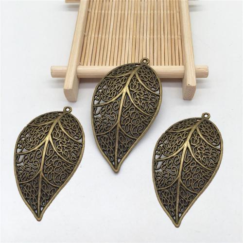 Zinc Alloy Leaf Pendants, antique bronze color plated, DIY 