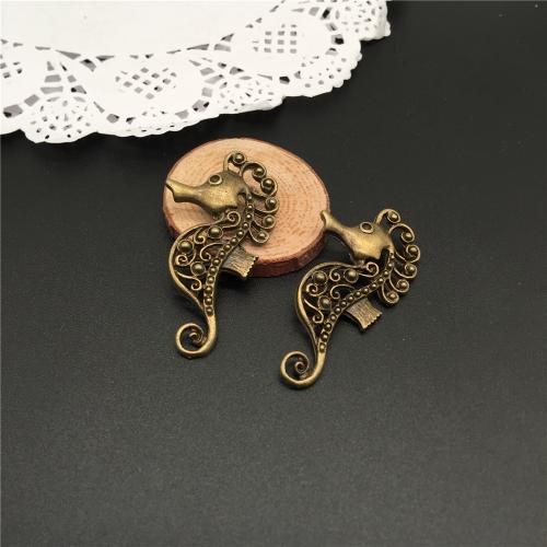 Zinc Alloy Animal Pendants, Seahorse, antique bronze color plated, DIY 