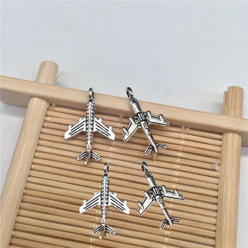 Zinc Alloy Jewelry Pendants, Airplane, antique silver color plated, DIY 